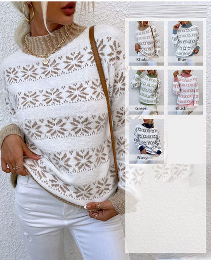 CD | Pulover Turtleneck cu fulg de zăpadă pentru femei 2024