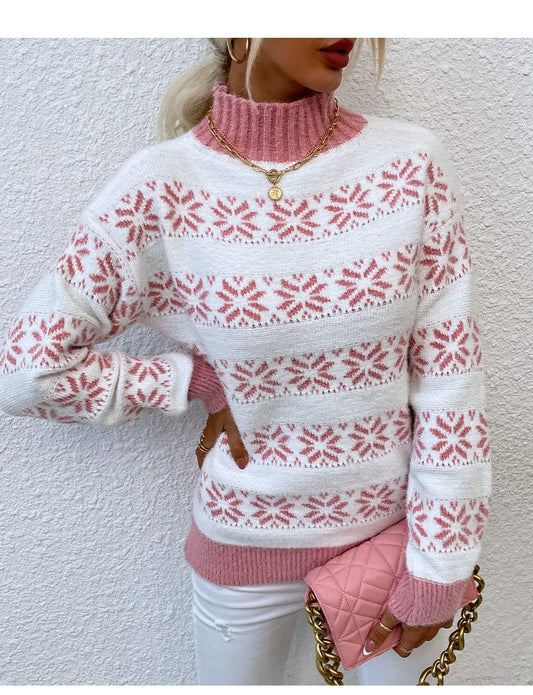 CD | Pulover Turtleneck cu fulg de zăpadă pentru femei 2024
