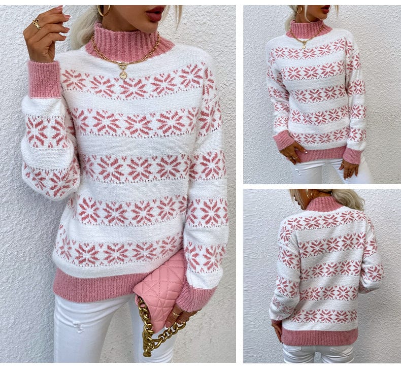 CD | Pulover Turtleneck cu fulg de zăpadă pentru femei 2024