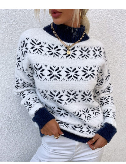 CD | Pulover Turtleneck cu fulg de zăpadă pentru femei 2024
