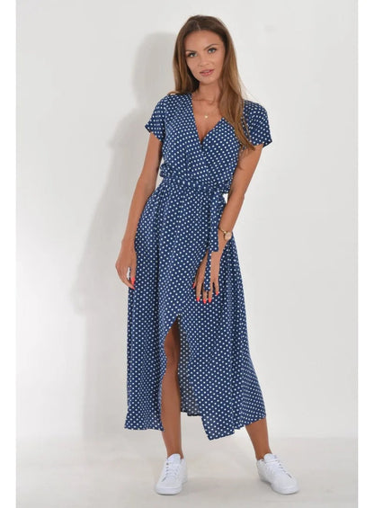 CD | Rochie midi de vară imprimată cu crăpătură
