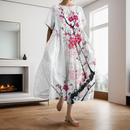 CD | Rochie maxi cu model floral lejer