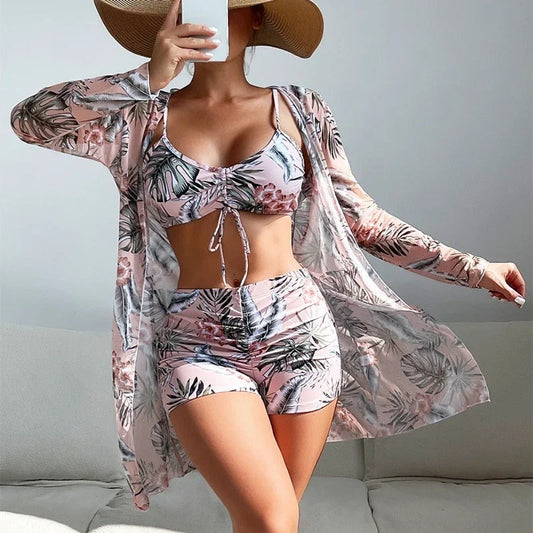 CD | Costum de baie cu model de vârtej și suprapunere