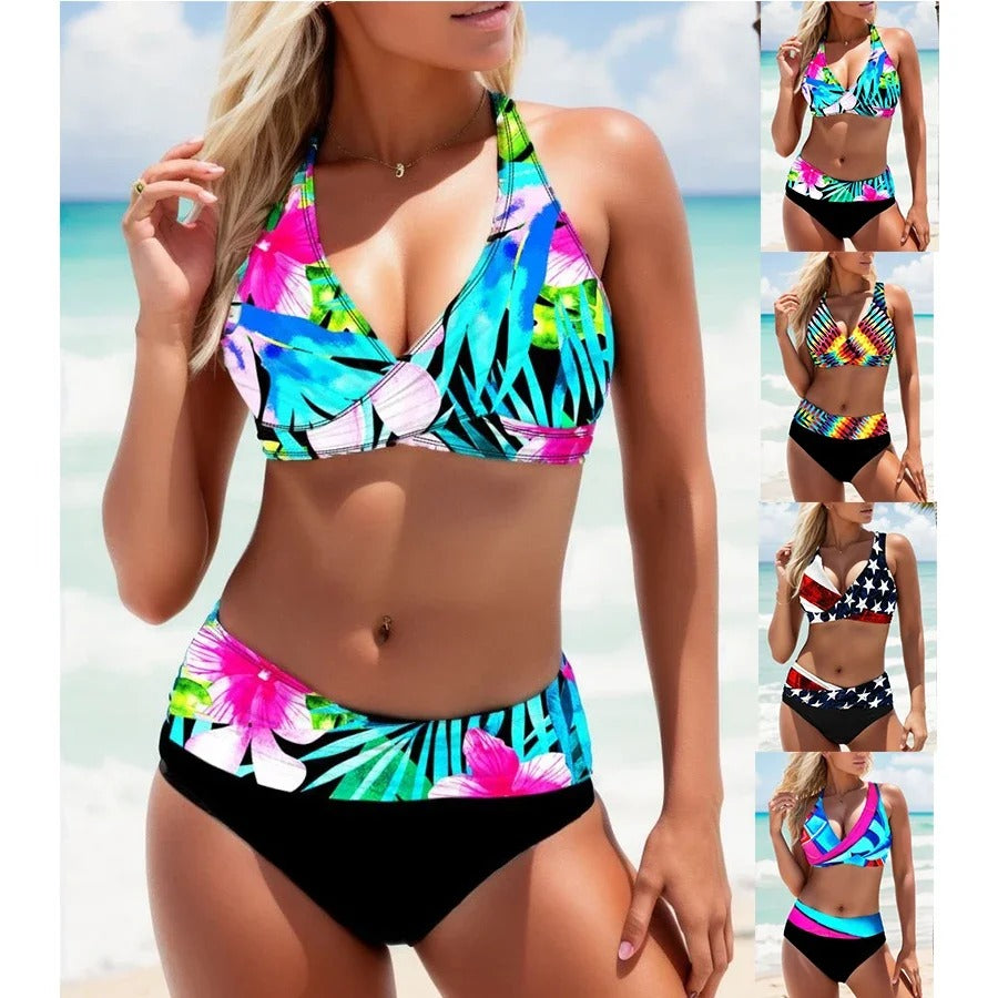 CD | Bikini multicolor cu bretele laterale