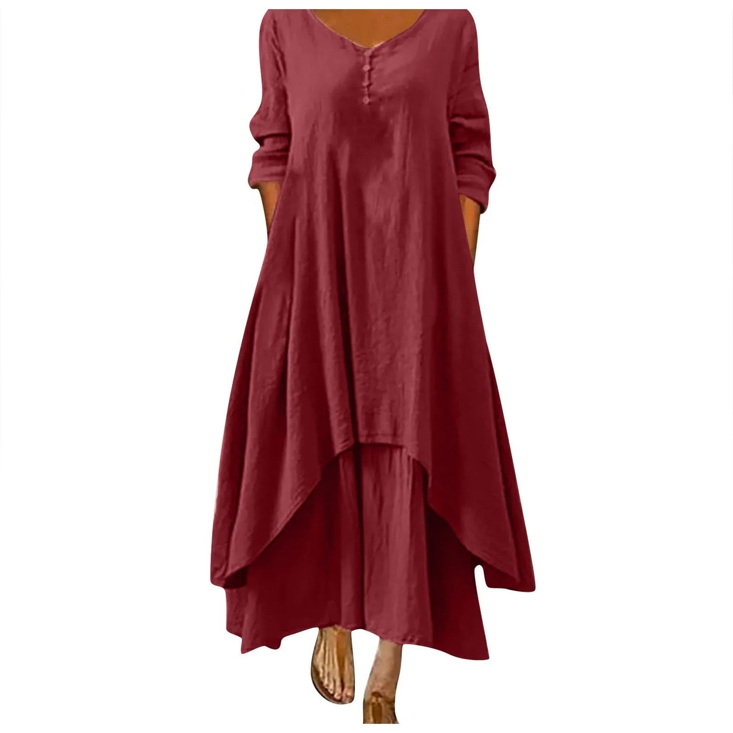 CD | Rochie midi fluidă cu mai multe straturi