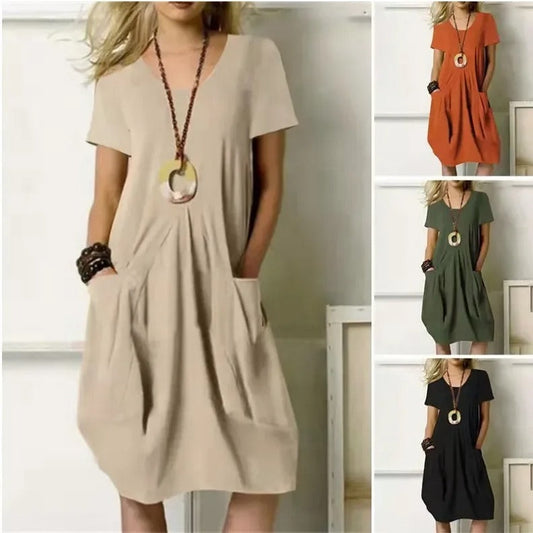 CD | Rochie midi casual cu buzunare