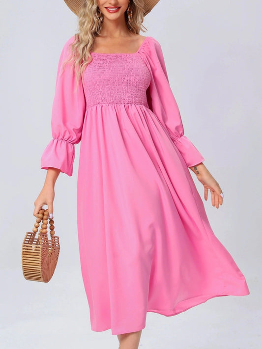 CD | Rochie midi cu mâneci bufante