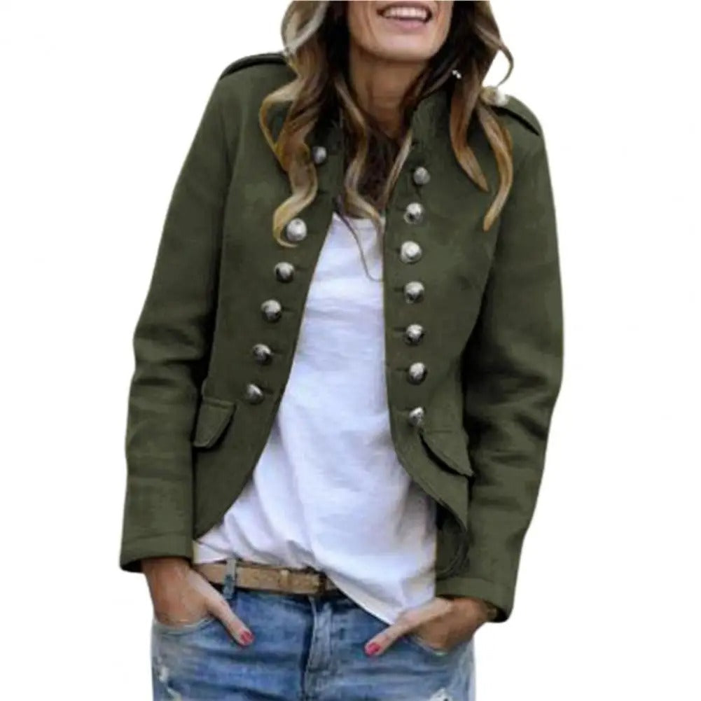 CD | Elegant stand-up guler costum sacou adaptat