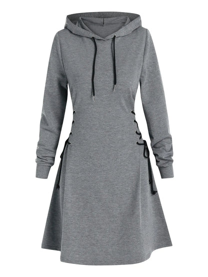 CD | Rochie midi casual-chic cu glugă