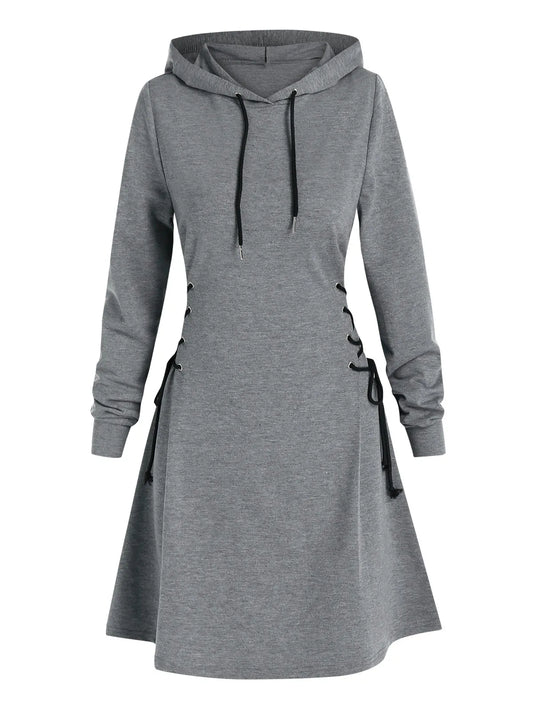 CD | Rochie midi casual-chic cu glugă