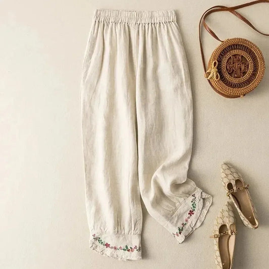 CD | Pantaloni retro în stil etnic