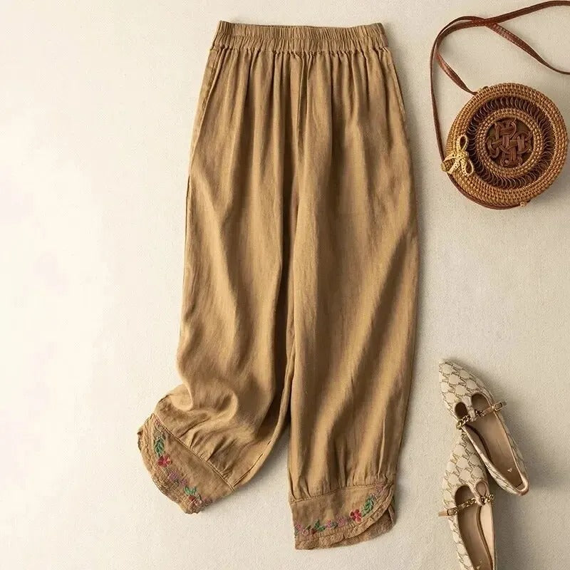 CD | Pantaloni retro în stil etnic