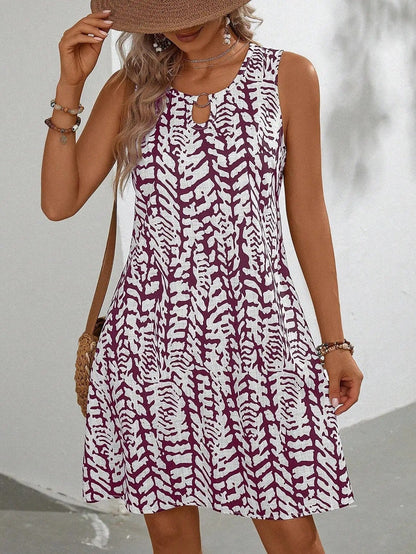 CD | Boho Vintage Rochie mini fără mâneci