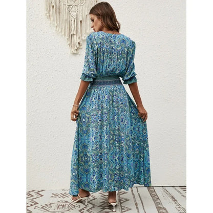 CD | Rochie boho maxi cu tăietură