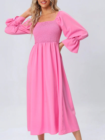CD | Rochie midi cu mâneci bufante