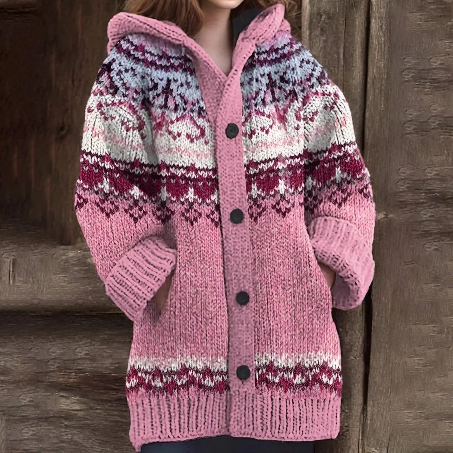 CD | Vintage jacquard doamnelor cardigan