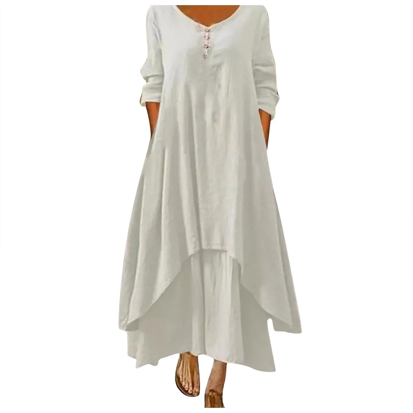 CD | Rochie midi fluidă cu mai multe straturi