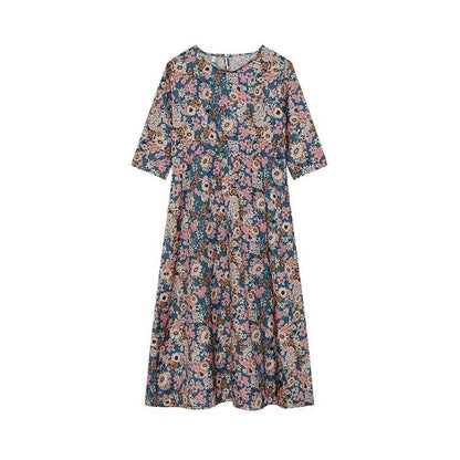 CD | Rochie midi casual fără mâneci, cu decolteu rotund și imprimeu