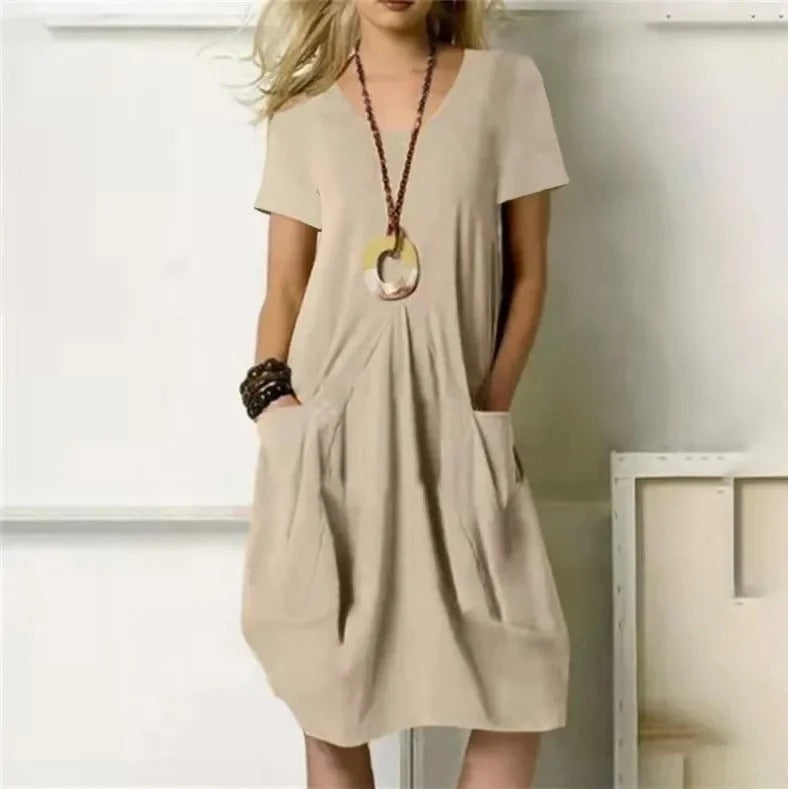 CD | Rochie midi casual cu buzunare
