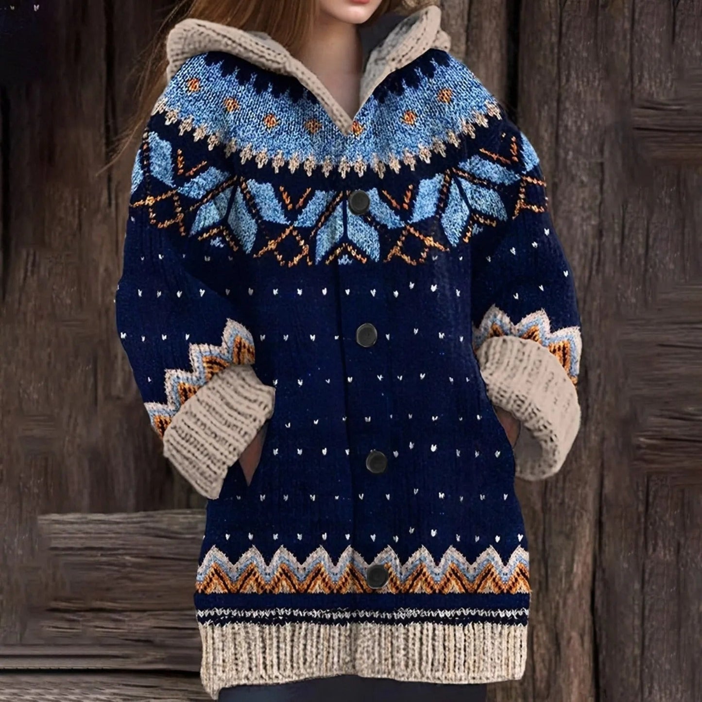 CD | Vintage jacquard doamnelor cardigan