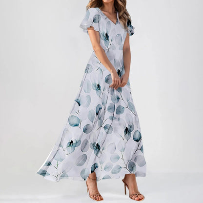 CD | Rochie maxi cu mâneci bufante și imprimeu floral
