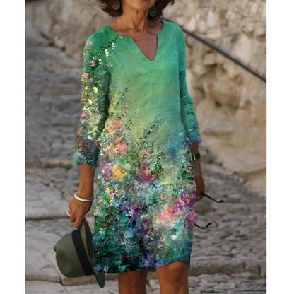 CD | Rochie midi cu decolteu în V și model floral