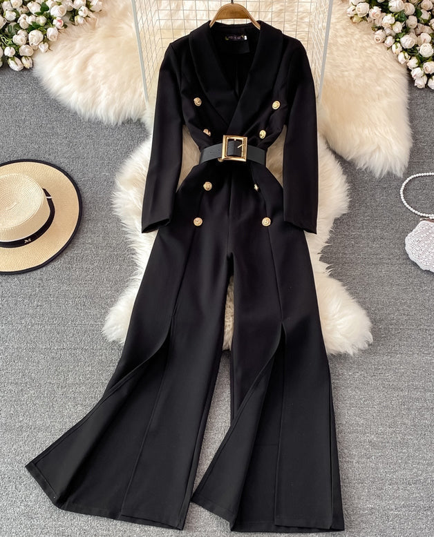 mono blanco elegante pantalon ancho