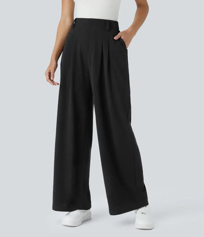CD | Pantaloni elastici eleganți cu talie înaltă