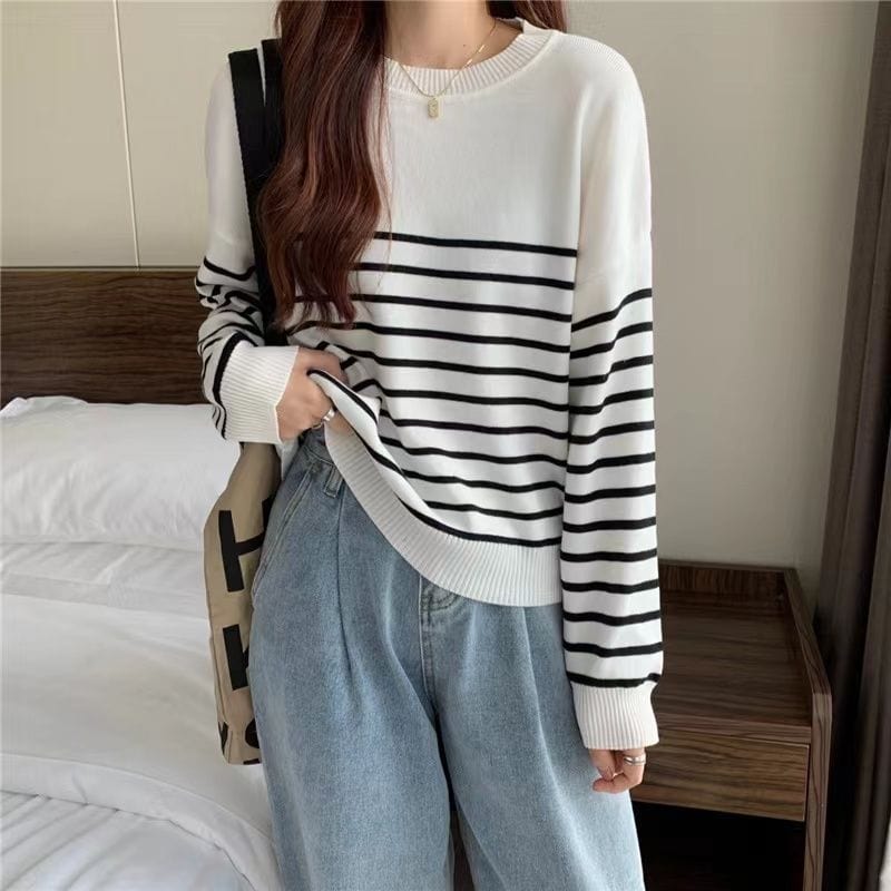 CD | Pulover solid cu gât rotund