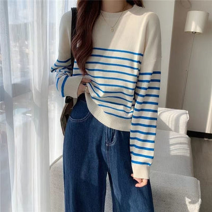 CD | Pulover solid cu gât rotund