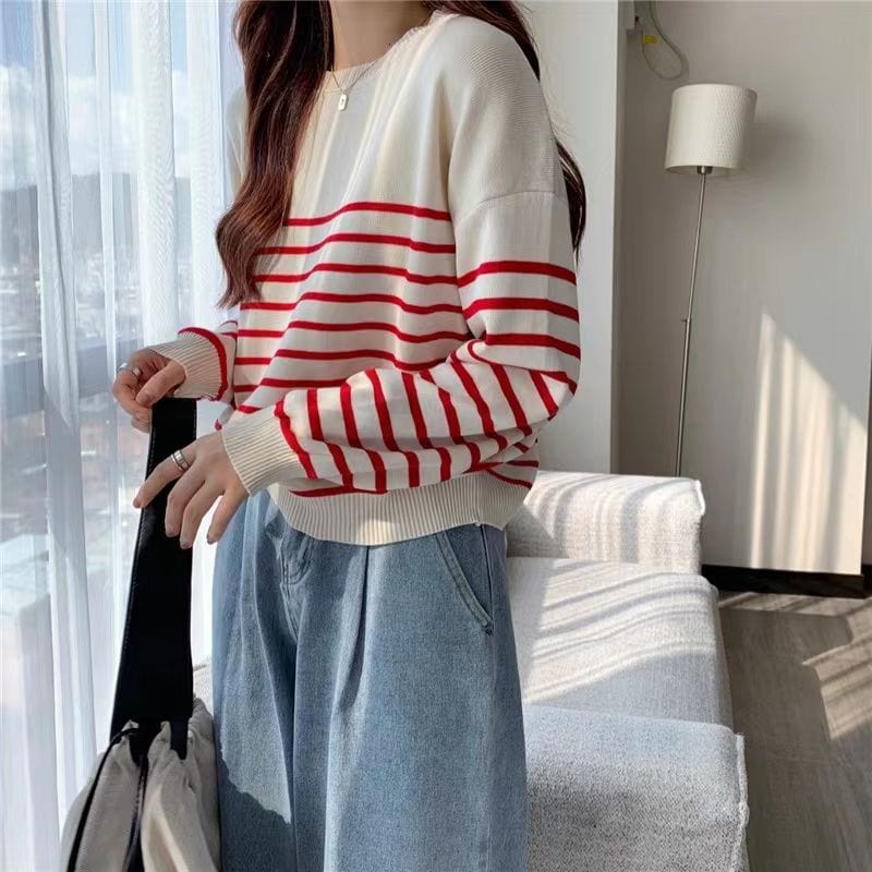 CD | Pulover solid cu gât rotund