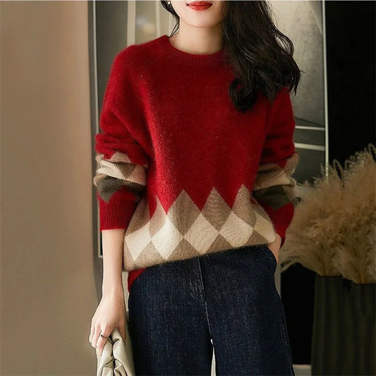 CD | Pulover elegant cu model geometric
