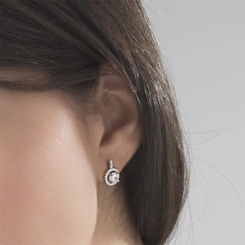 Margaret | Round Cut Earrings With Cubic Zirconia