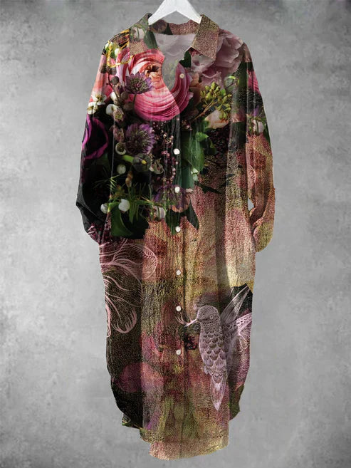 CD | Rochie midi cu nasturi și imprimeu floral