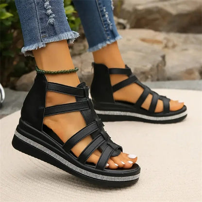 CD | Sandale wedge cu pietre