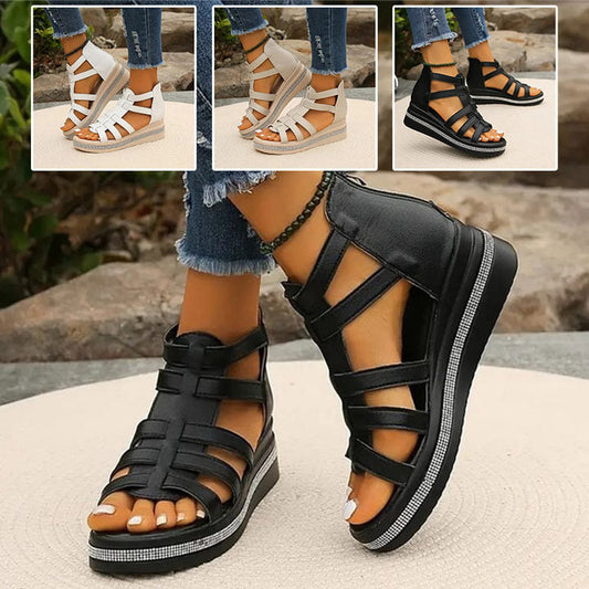 CD | Sandale wedge cu pietre