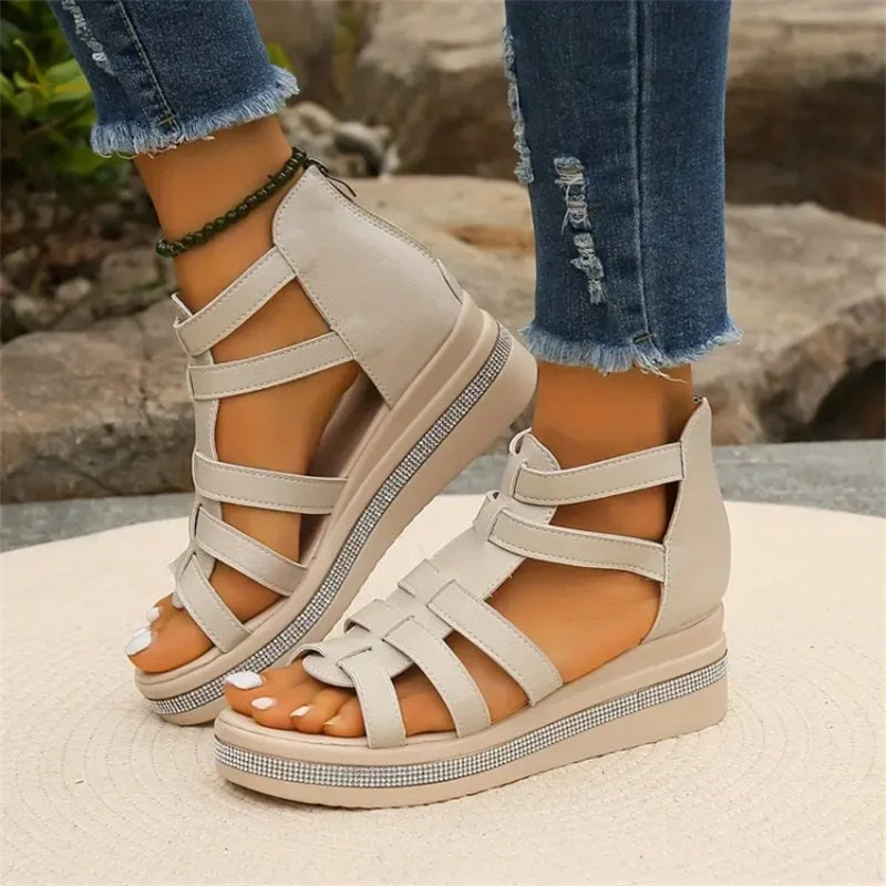 CD | Sandale wedge cu pietre