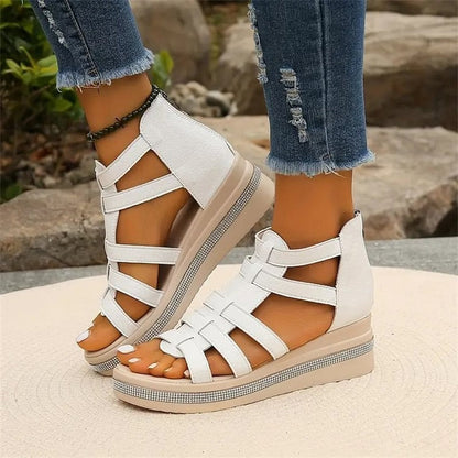 CD | Sandale wedge cu pietre