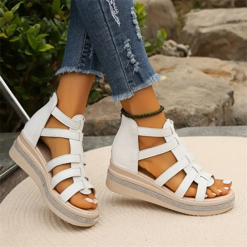 CD | Sandale wedge cu pietre