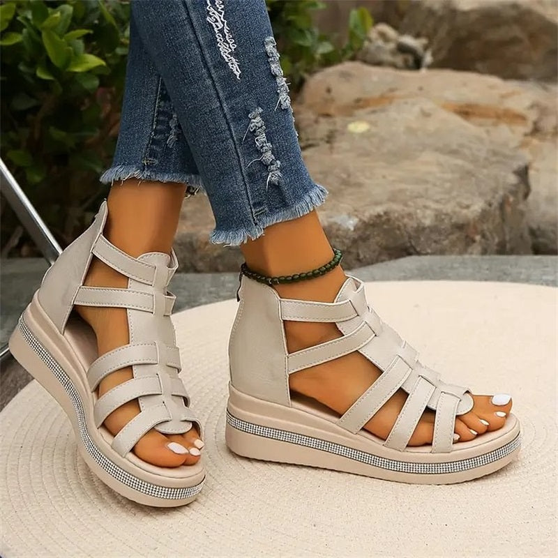 CD | Sandale wedge cu pietre