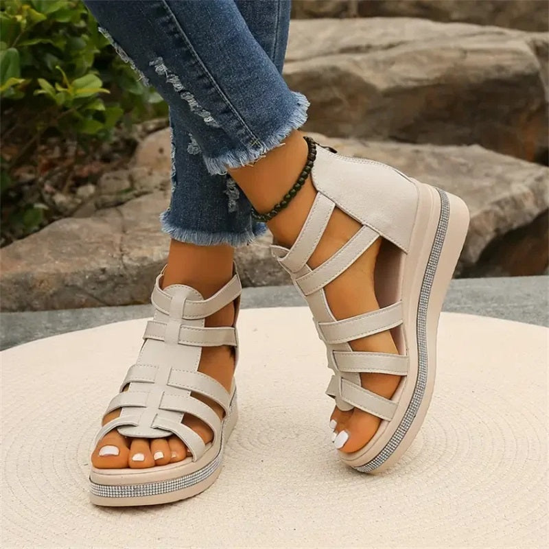 CD | Sandale wedge cu pietre