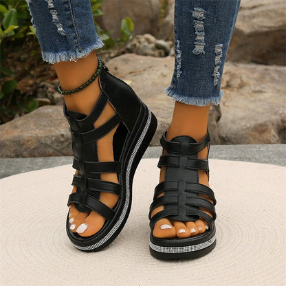 CD | Sandale wedge cu pietre