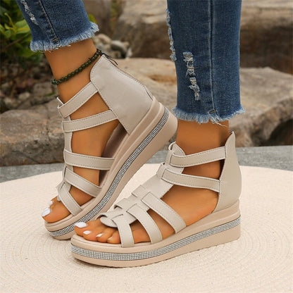 CD | Sandale wedge cu pietre
