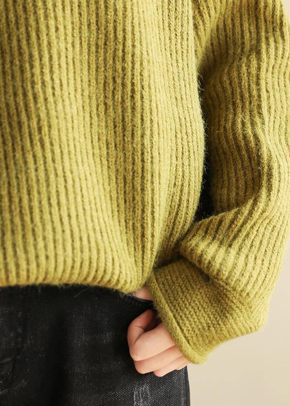 Spring O Neck Brown Sweaters Long Sleeve Crane Tops