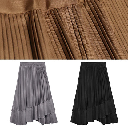 Spring High Waist Asymmetric Hem Skirts