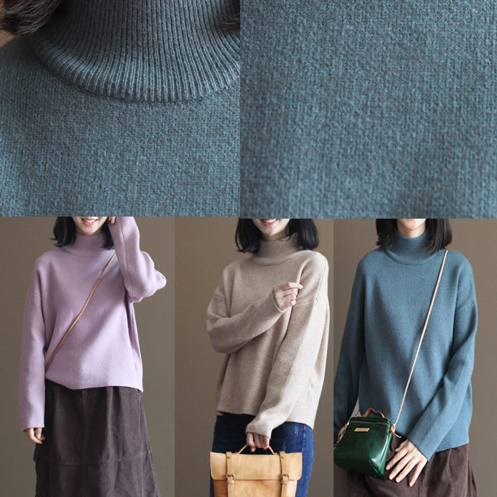Stylish Gray Blue Winter Sweater Fall Pullover Fine Thick Warm Winter Pullover