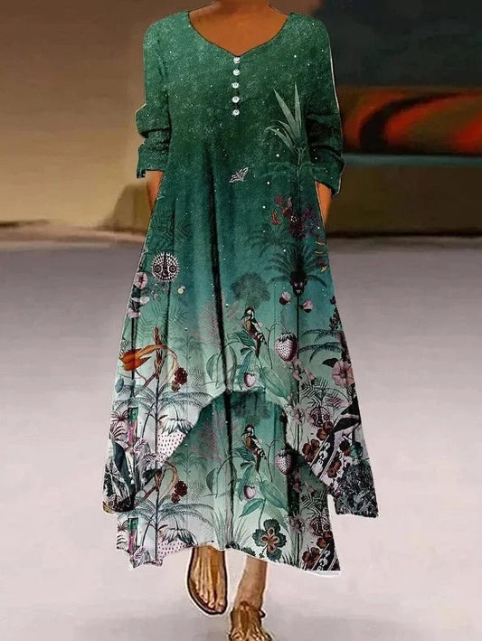 CD | Rochie maxi cu mânecă lungă