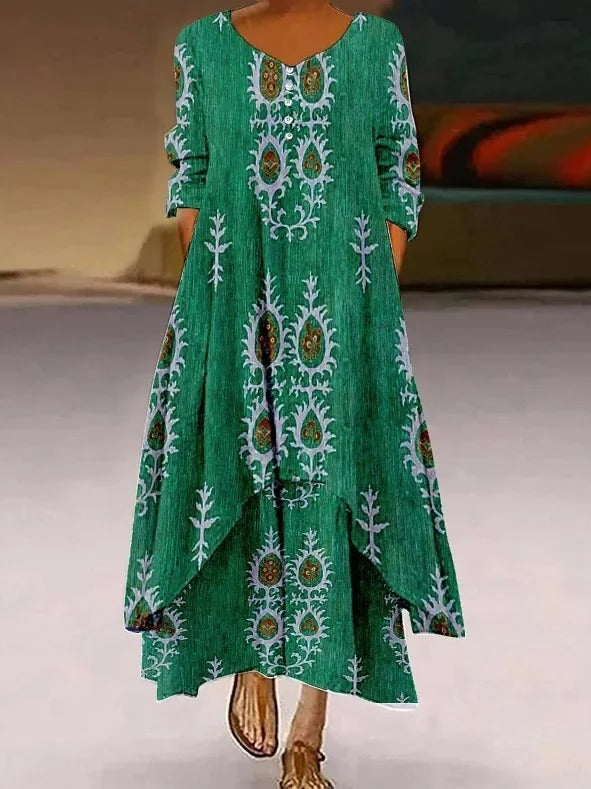 CD | Rochie maxi cu mânecă lungă