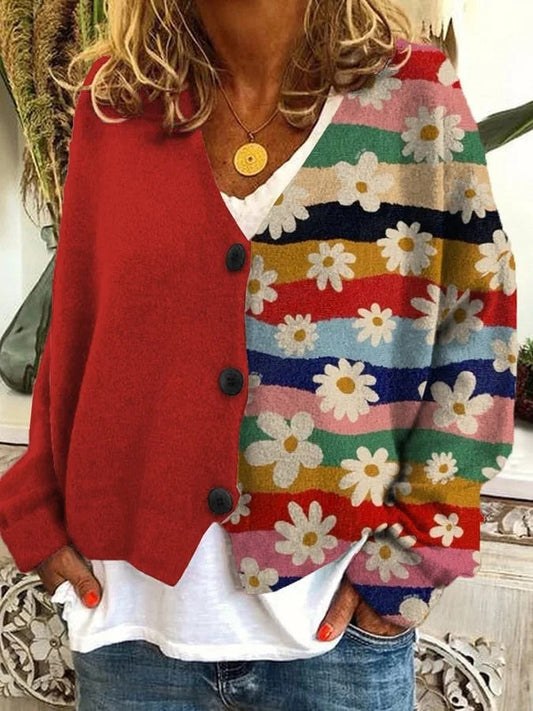 CD | Cardigan boho patchwork cu flori
