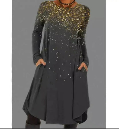 CD | Rochie midi cu mânecă lungă